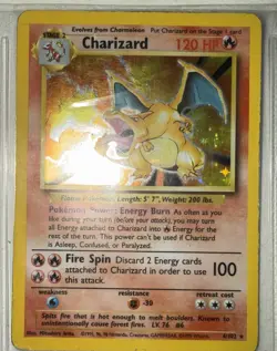 Pokemon Charizard 4/102 Holo Base Set Trading Card Game 1999 Rare Card Vintage. - Image 5