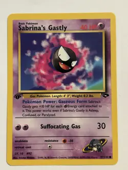 Pokemon Sabrina's Gastly 1st Edition Gym Challenge Common Card 97/132 - Image 1