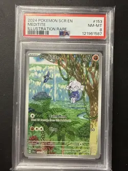 Pokemon TCG Meditite Illustration Rare Card #153/142 Stellar Crown PSA 8 - Image 1