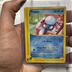 Wooper 66/147 Aquapolis Non-Holo LP+ Vintage Pokemon Card 2002 Uncommon E-Reader - Image 1