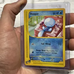 Wooper 66/147 Aquapolis Non-Holo LP+ Vintage Pokemon Card 2002 Uncommon E-Reader - Image 2
