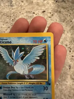 Pokemon Articuno Holo Fossil Set Trading Card 17/62 Rare LP - Image 3