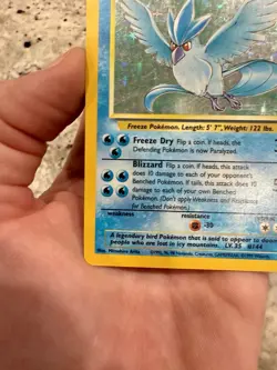 Pokemon Articuno Holo Fossil Set Trading Card 17/62 Rare LP - Image 5