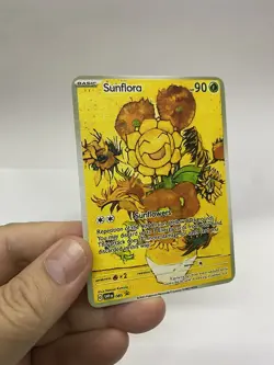 Sunflora Van Gogh Gold Metal Pokemon Card-Collectible Gift Display！ NICE - Image 1
