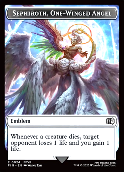 MTG Sephiroth One Winged Angel Robot Warrior Double Sided Foil Token - Image 1