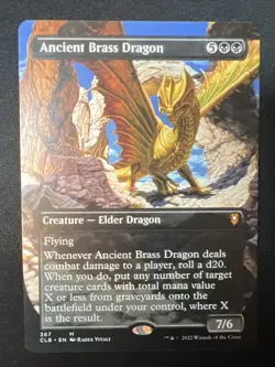 MTG Ancient Brass Dragon [BORDERLESS] - Battle for Baldur's Gate - NEAR MINT - Image 1