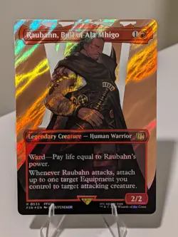 Raubahn, Bull of Ala Mhigo (0533) (Borderless SURGE FOIL) Final Fantasy MTG (NM) - Image 1