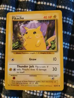 Pokemon Pickachu Base Set Starter Card 58/102 Near Mint NM Condition - Image 1