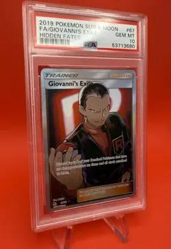 2019 Pokemon Sun & Moon #67 FA/Giovanni's Exile - PSA GEM MT 10 - Hidden Fates - Image 3