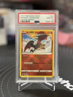 2023 POKEMON SWORD & SHIELD CROWN ZENITH #020 RADIANT CHARIZARD PSA 10 - Image 1
