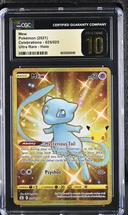PRISITNE CGC 10 MEW 025 CELEBRATIONS CLASSIC COLLECTION ULTRA RARE GOLD POKEMON - Image 1