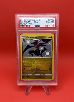 2019 Pokemon Garchomp SV40/SV94 Hidden Fates: Shiny Vault Holo PSA 10 GEM MINT - Image 1