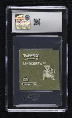 Sandshrew Rare Textured Foil Artbox Pokemon Stickers Series 1 Gold CGC 8 1999 - Image 2