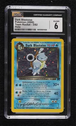 Dark Blastoise Holo Pokemon Team Rocket CGC 6 2000 - Image 1