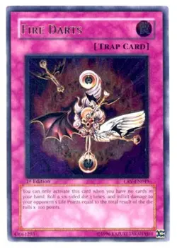 Yugioh! HP Fire Darts - CRV-EN049 - Ultimate Rare - 1st Edition Heavily Played, - Image 1
