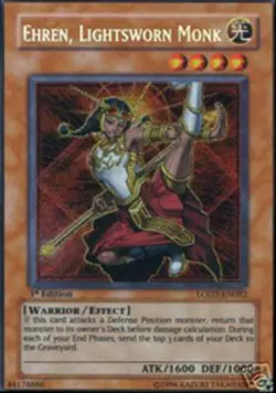 Yugioh! HP Ehren, Lightsworn Monk - LODT-EN082 - Secret Rare - Unlimited Edition - Image 1