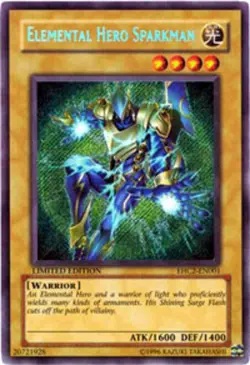 Yugioh! HP Elemental Hero Sparkman - EHC2-EN001 - Secret Rare - Limited Edition - Image 1