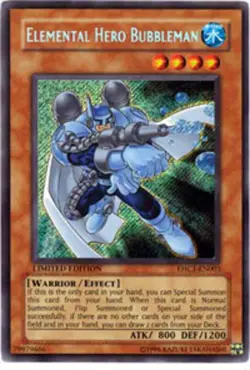 Yugioh! HP Elemental Hero Bubbleman - EHC1-EN003 - Secret Rare - Limited Edition - Image 1