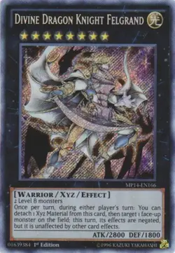 Yugioh! HP Divine Dragon Knight Felgrand - MP14-EN166 - Secret Rare - 1st Editio - Image 1