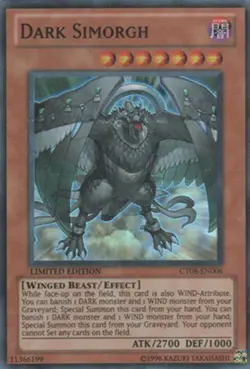 Yugioh! HP Dark Simorgh - CT08-EN006 - Super Rare - Limited Edition Heavily Play - Image 1