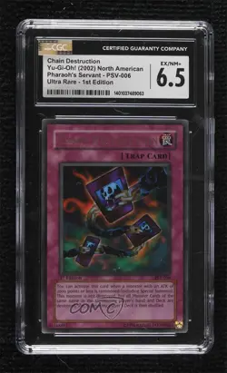 Chain Destruction 1st Ed. YuGiOh Pharaoh's Servant CGC 6.5 2002 - Image 1