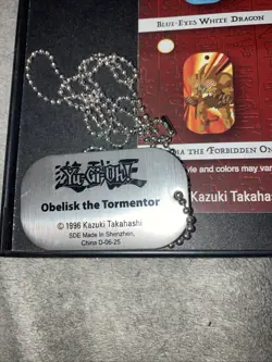 Yugioh 1996 Obelisk the Tormentor Dog Tag With Poster - Image 3