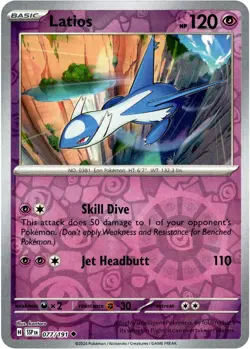 Latios - 077/191 - Reverse Holo Surging Sparks Pokemon Card - NM/M! - Image 1