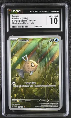 CGC 10 Feebas 198/191 Illustration Rare Surging Sparks Pokemon Card - Image 1