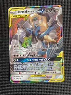 Lucario & Melmetal GX 120/214 SM Unbroken Bonds Pokemon TCG Card NM - Image 1