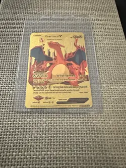 Pokemon V Evolution Charizard V HP 508 LV 91 Gold Foil Fan Art Card FREE SHIPPIN - Image 2