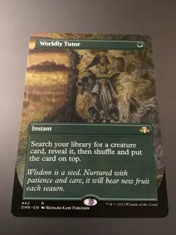MTG Dominaria Remastered #442 Borderless Worldly Tutor - Image 1