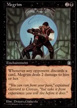 Light Play, English MTG Regular Megrim Stronghold Magic the Gathering - Image 1