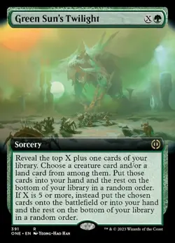 Green Sun's Twilight - Foil - Extended Art x1 NM Magic the Gathering 1x Phyrexia - Image 1