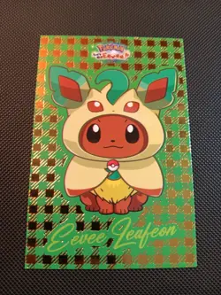 Pokemon Let's Go Eevee Database Peru Leafeon Eevee Flannel Poncho US Seller Gold - Image 1