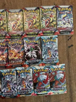 Pokemon TCG Scarlet & Violet Booster Pack Lot 24 Sealed Obsidian Flames P Rift - Image 2