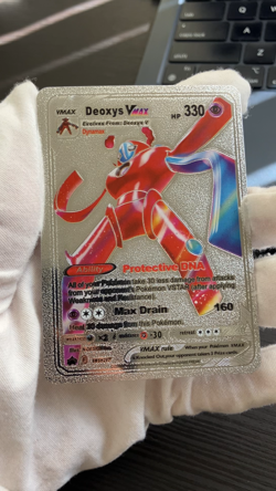 Deoxys Vmax Silver Foil Fan Art Vinyl Collector Pokemon Card Customed - Image 2