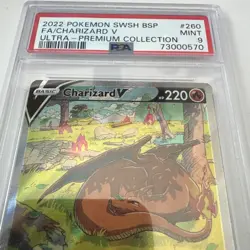 PSA 9 MINT Charizard V SWSH260 FULL ART HOLO PROMO Pokemon Card - Image 3