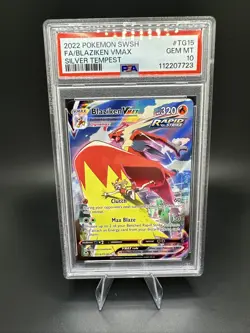 Blaziken VMAX PSA 10 English Pokemon Card TG15/TG30 Silver Tempest 2022 Alt Art - Image 1