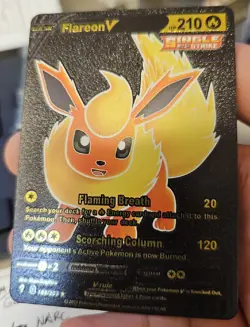 Pokemon Flareon V 169/203 Single Strike Black Foil Fan Art Card - Image 2