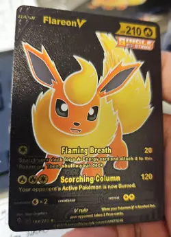 Pokemon Flareon V 169/203 Single Strike Black Foil Fan Art Card - Image 3