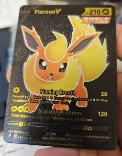 Pokemon Flareon V 169/203 Single Strike Black Foil Fan Art Card - Image 4