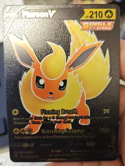 Pokemon Flareon V 169/203 Single Strike Black Foil Fan Art Card - Image 5