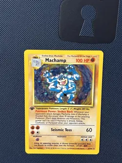 Pokemon TCG Machamp Holo 1st Edition Rare Card Base Set - Image 1
