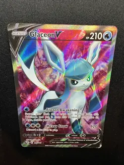 Glaceon V (Full Art) 174/203 SWSH07: Evolving Skies Holo 2021 Pokemon Card LP/MP - Image 2
