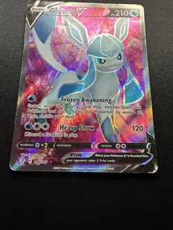 Glaceon V (Full Art) 174/203 SWSH07: Evolving Skies Holo 2021 Pokemon Card LP/MP - Image 3
