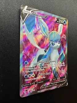 Glaceon V (Full Art) 174/203 SWSH07: Evolving Skies Holo 2021 Pokemon Card LP/MP - Image 4