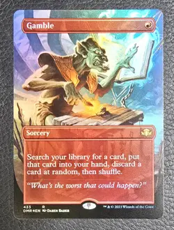 Gamble (Borderless) Dominaria Remastered Foil MTG NM Magic Card - Image 1