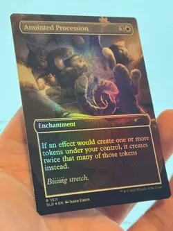 1X FOIL Anointed Procession BORDERLESS MINT MTG Magic Secret Lair Cat Dog Art - Image 4