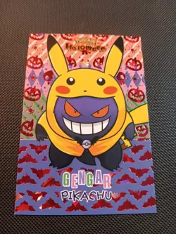 Pokemon 2025 Database Halloween Set Genger Pikachu Poncho Red Holo Peru - Image 1
