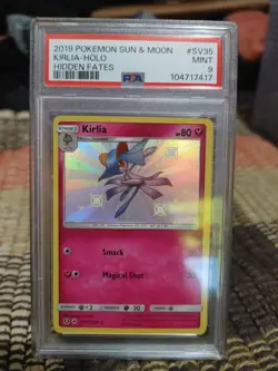 2019 Pokemon Sun & Moon Hidden Fates #SV35 Shiny Kirlia Holo PSA 9 MINT - Image 1